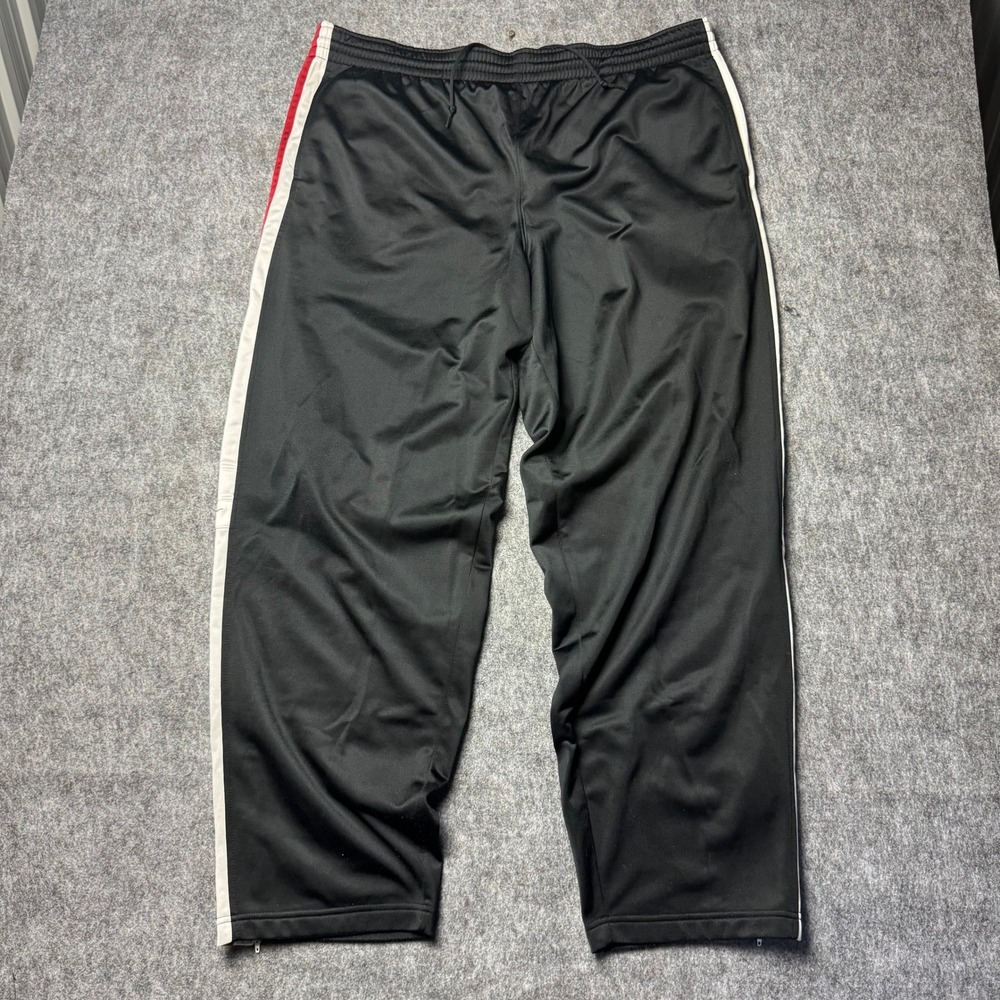 Nike Track Pants Y2K Black Red White Side Stripe Zipper Hem Mens XL